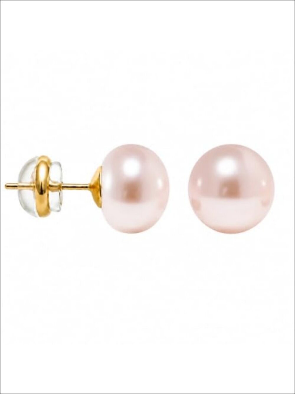 18K Gold Plated Sterling Silver Pearl Stud Earrings Hypoallergenic